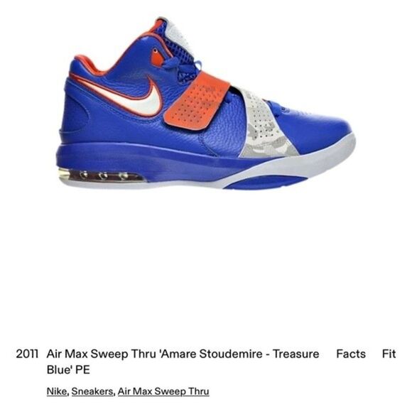 SALE✨ Nike Air Max Sweep Thru 2011 Amare Stoudemire PE | Size 11 | Blue/Orange - Picture 7 of 15